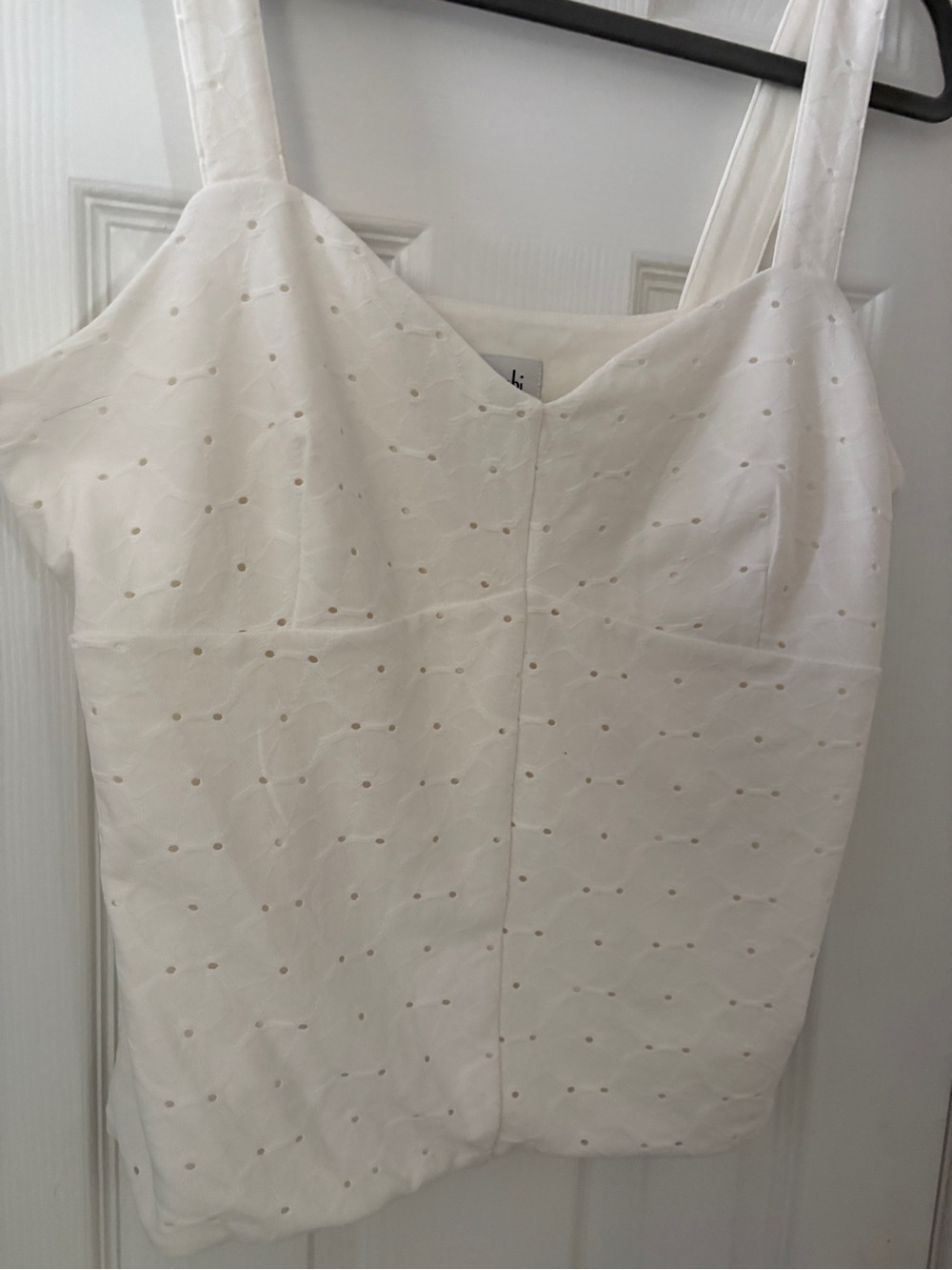 Cabi White Eyelet Sleeveless Top